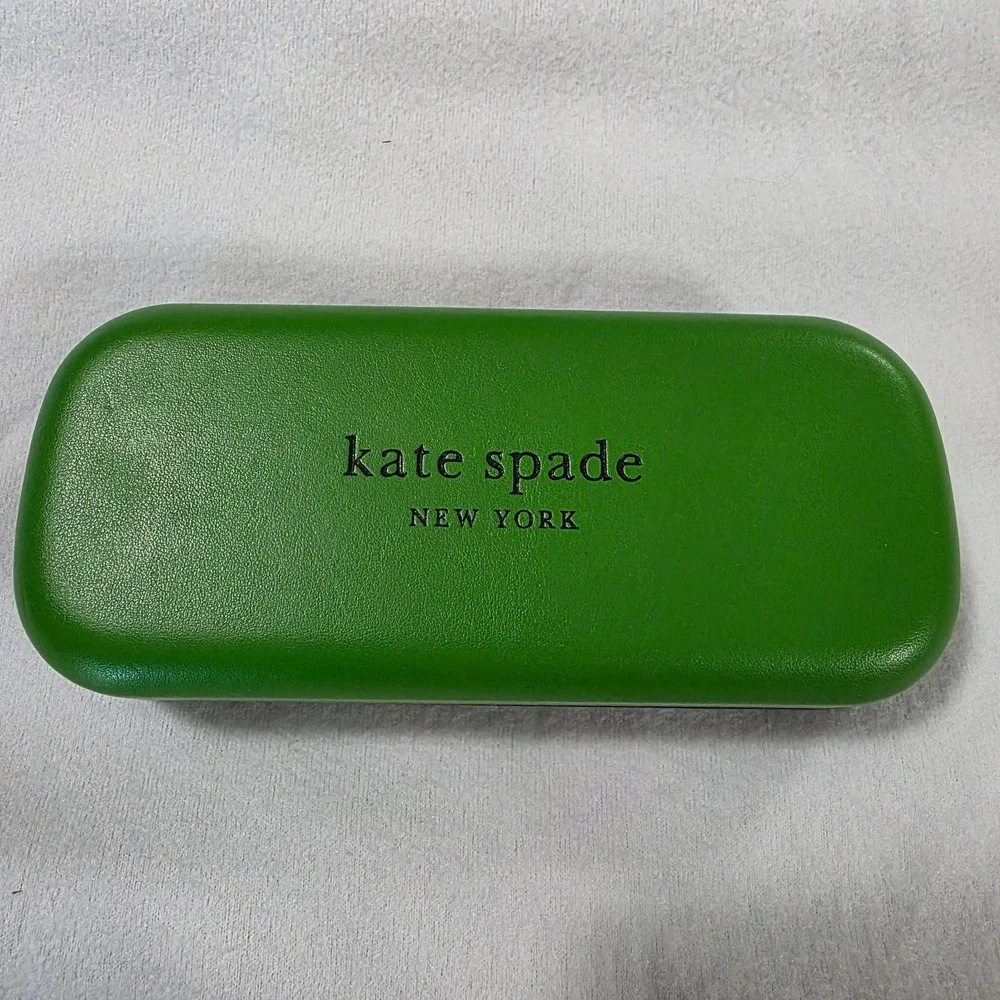 Kate Spade Sunglasses Hard Case Green Black Clam Shell‎ With Microfiber Cloth 7